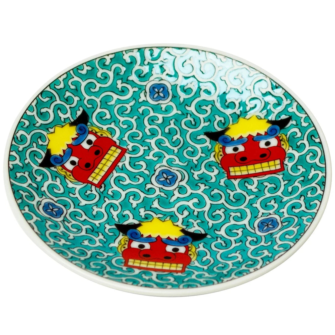 Kutani Mini Dish 9.5D - Shishimai Lion Dance