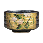 Kutaniyaki Gold Leaf Plum Blossom Matcha Bowl