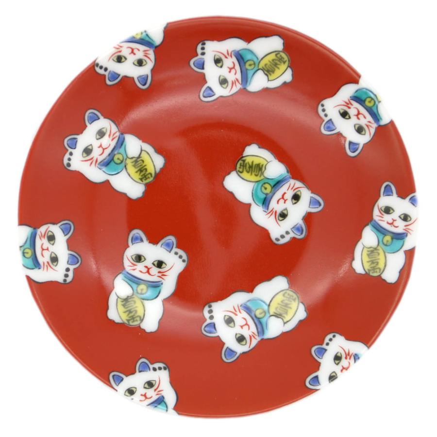 Kutaniyaki Mini Dish 9.5D - Maneki Neko Cat