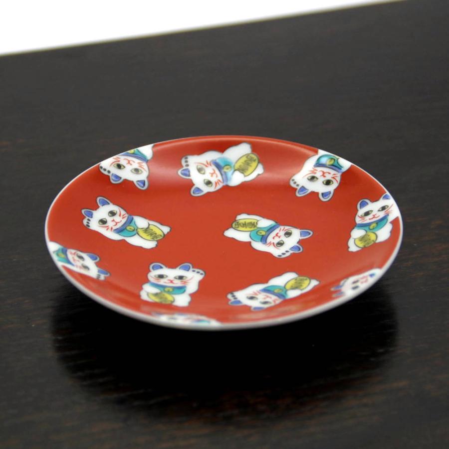 Kutaniyaki Mini Dish 9.5D - Maneki Neko Cat