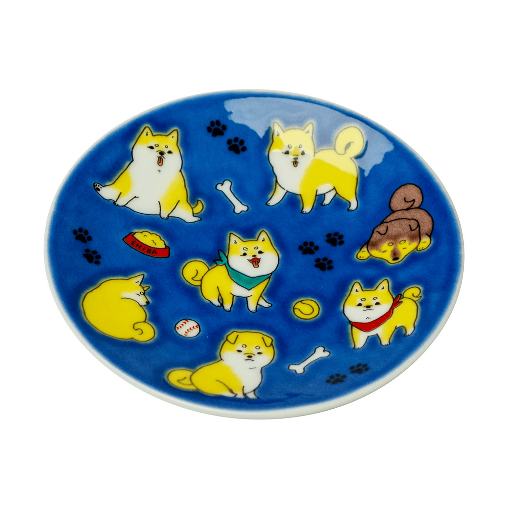 Kutaniyaki Mini Dish 9.5D - Shiba Dog