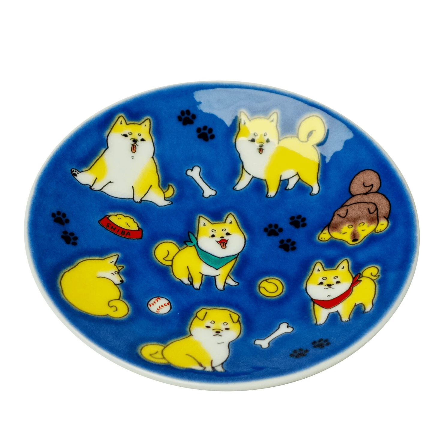 Kutaniyaki Mini Dish 9.5D - Shiba Dog