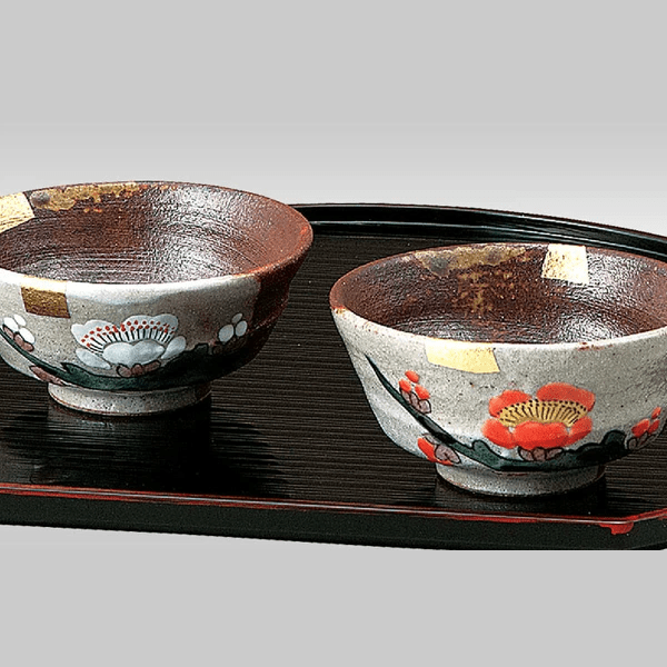 Kutaniyaki Red and White Plum Sake Set 3P