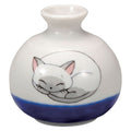 Kutaniyaki White Cat Flower Vase
