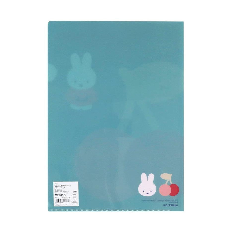 Kutsuwa Miffy Fruits A4 Clear File - Blue
