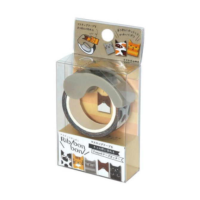Kutsuwa Ribbon Bon Washi Tape Cutter, Cat Shape