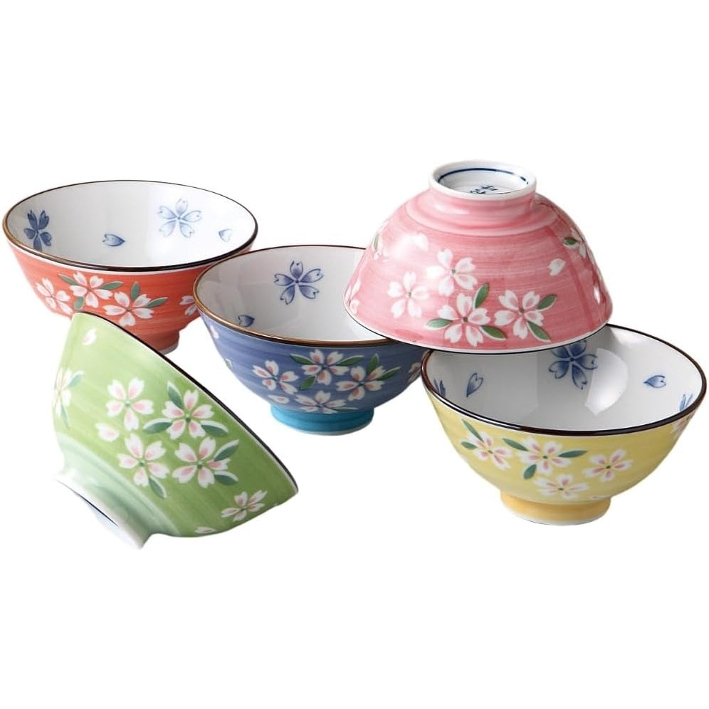 Kyo Sakura Coloured Rice Bowls 5P Set