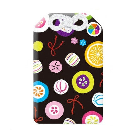 Kyoei Omamori Charm Name Card Holder - Black Candy