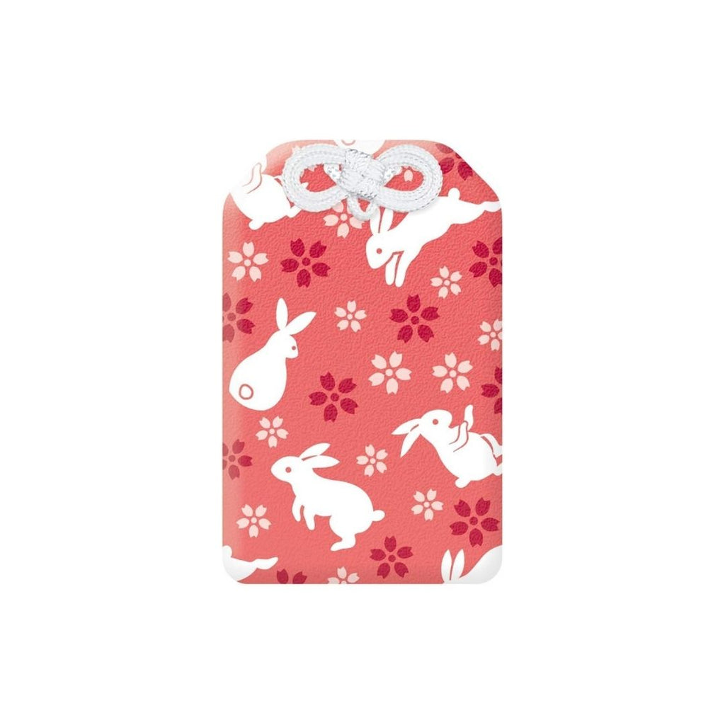 Kyoei Omamori Charm Name Card Holder - Pink Rabbit