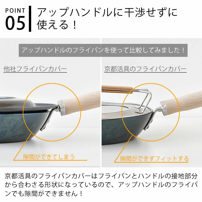 Kyoto Katsugu Stainless Steel Pan Lid with Glass Window 24-30cm