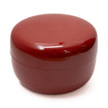Deep red lacquer natsume tea canister with seamless lid