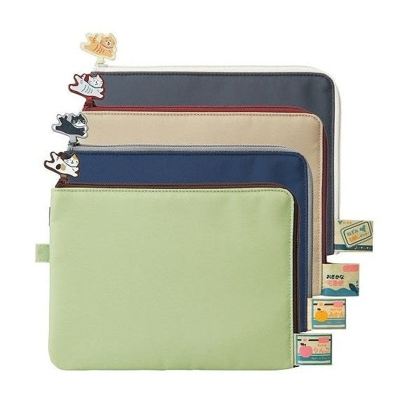 Lihit Lab Cat's Daily Routine Flat Card Pouch L