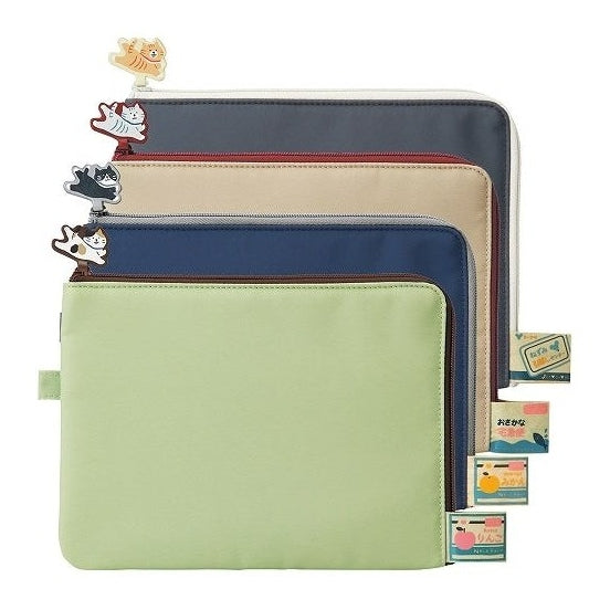 Lihit Lab Cat's Daily Routine Flat Card Pouch L