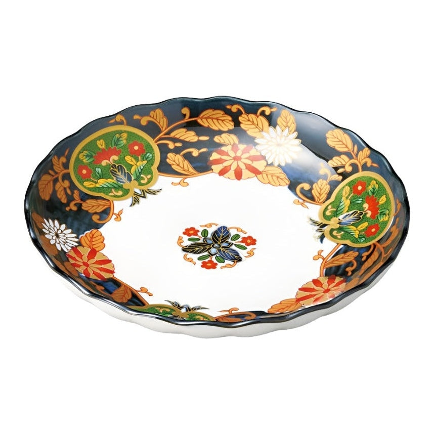 Manjyugiku Minoware Chrysanthemum Plate 16D