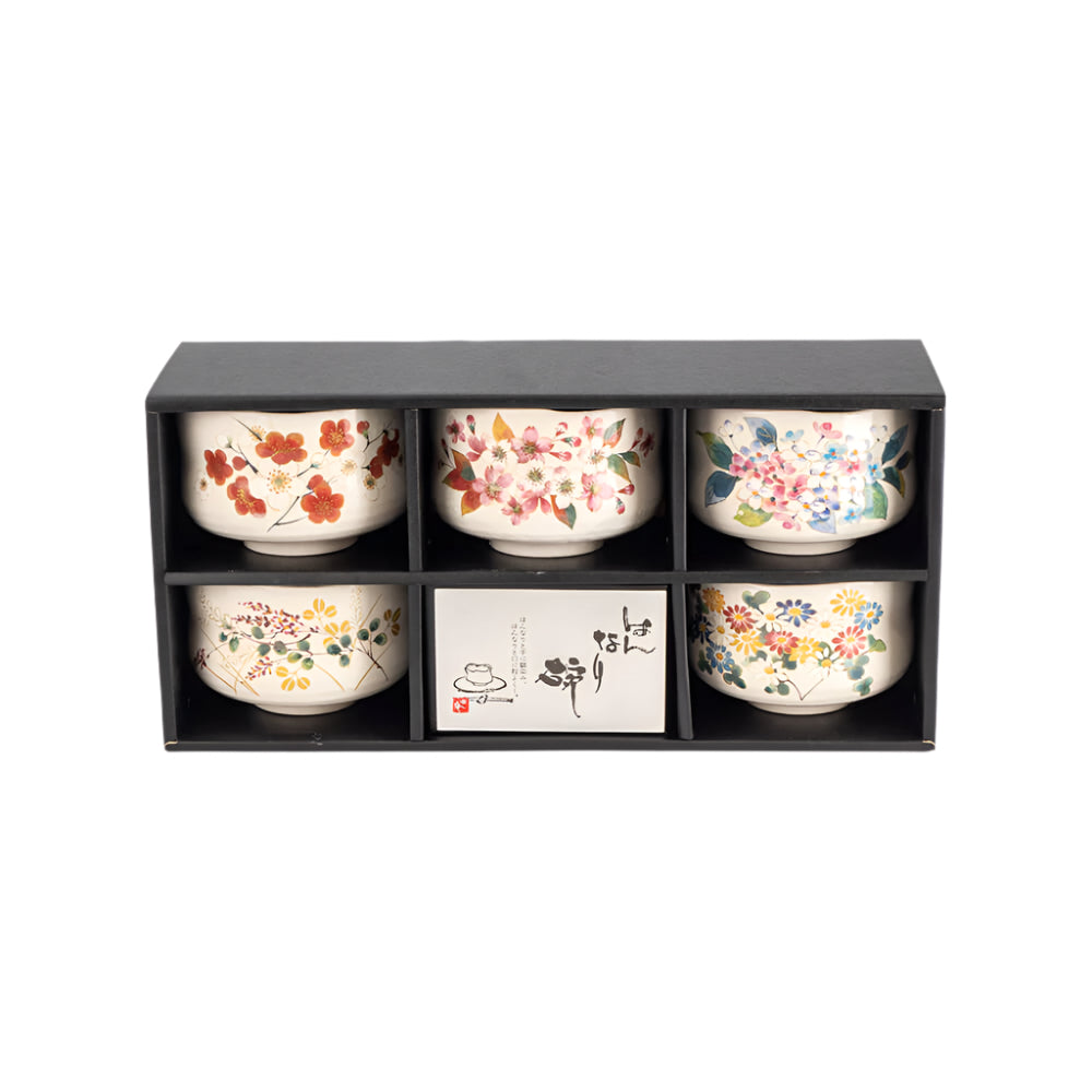 Manyo Kobiki Floral Matcha Bowl 5P Set
