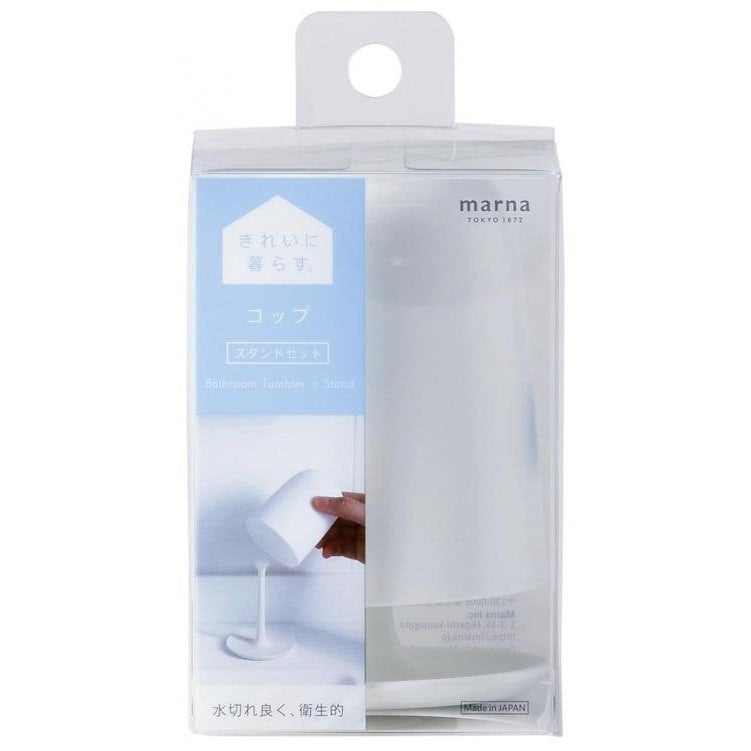 Marna Bathroom Clear Cup + Stand