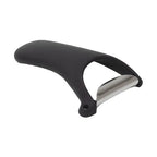 Black Marna Y-peeler side view with stainless steel blade