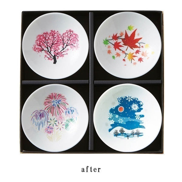 Marumo Takagi Colour Changing Four Seasons of Japan Sake Cup 4P Set