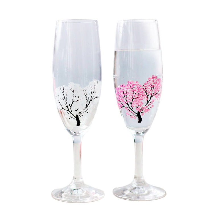 Marumo Takagi Colour Changing Sakura Champagne Glass 2P Set
