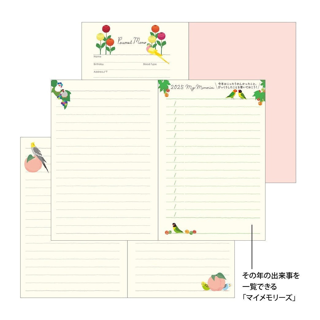 Midori 2025 Pocket Diary - Mini - Bird