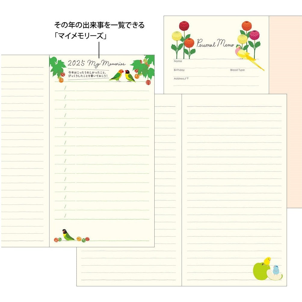 Midori 2025 Pocket Diary - Slim - Bird