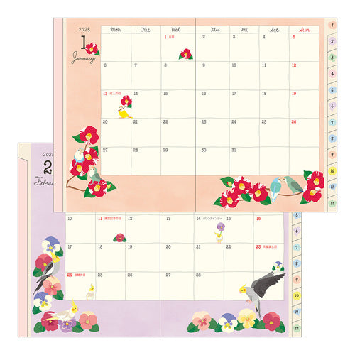 Midori 2025 Pocket Diary - A6 - Bird