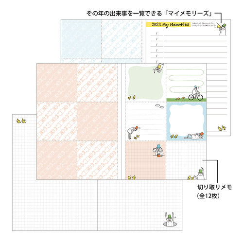 Midori 2025 Pocket Diary - A6 - Weekly Block Ojisan