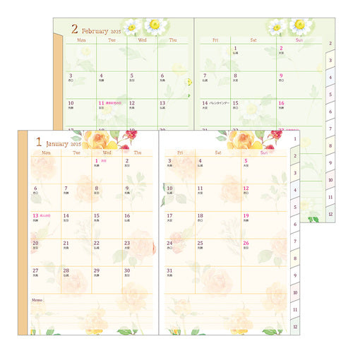 Midori 2025 Pocket Diary - B6 - Countrytime Flower