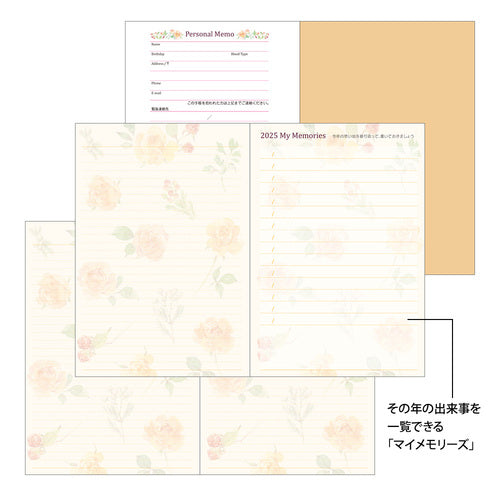 Midori 2025 Pocket Diary - B6 - Countrytime Flower