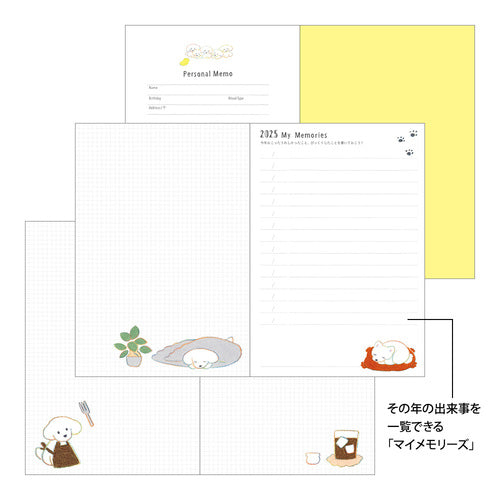 Midori 2025 Pocket Diary B6 - Dog