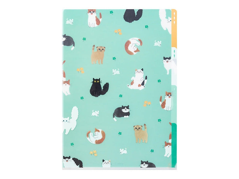 Midori 3-Pocket A4 File - Cats