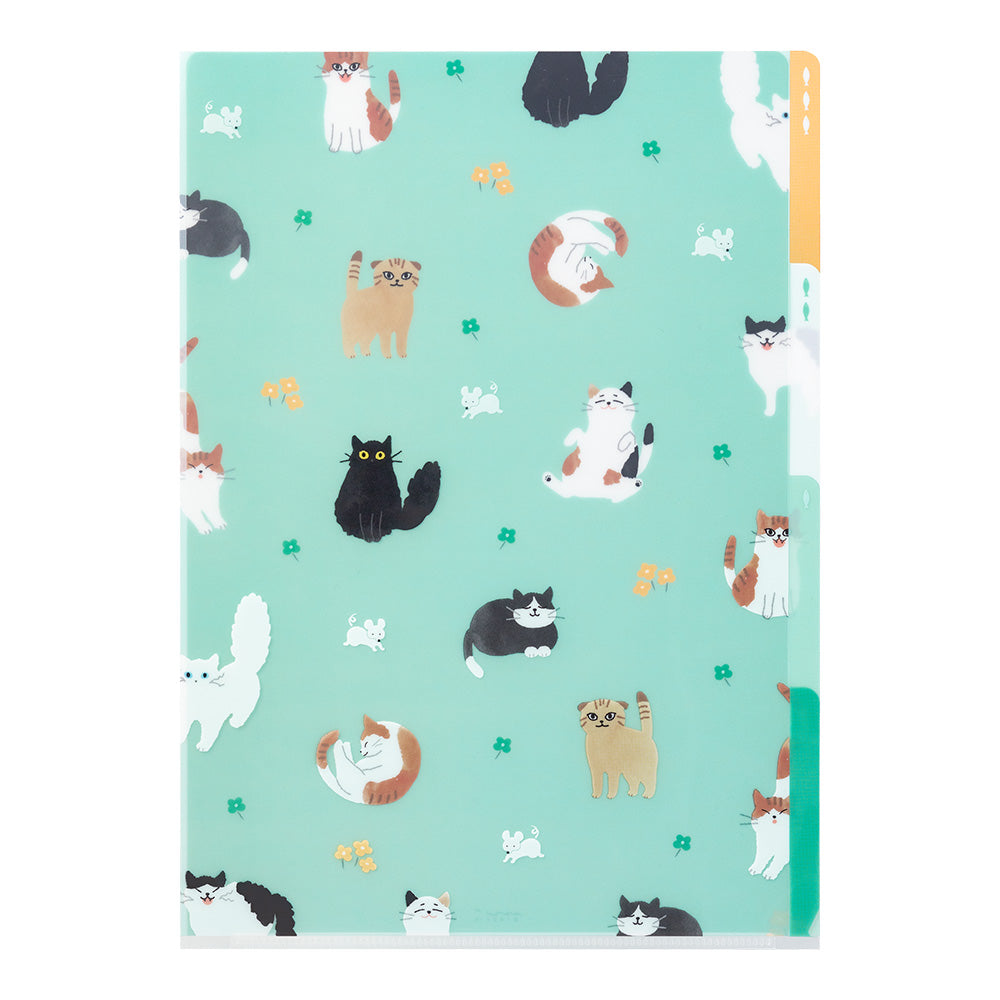 Midori 3-Pocket A4 File - Cats