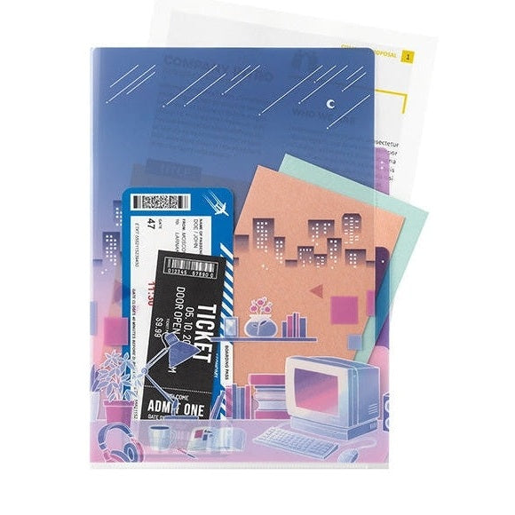 Midori 3-Pocket A4 File - City Pop