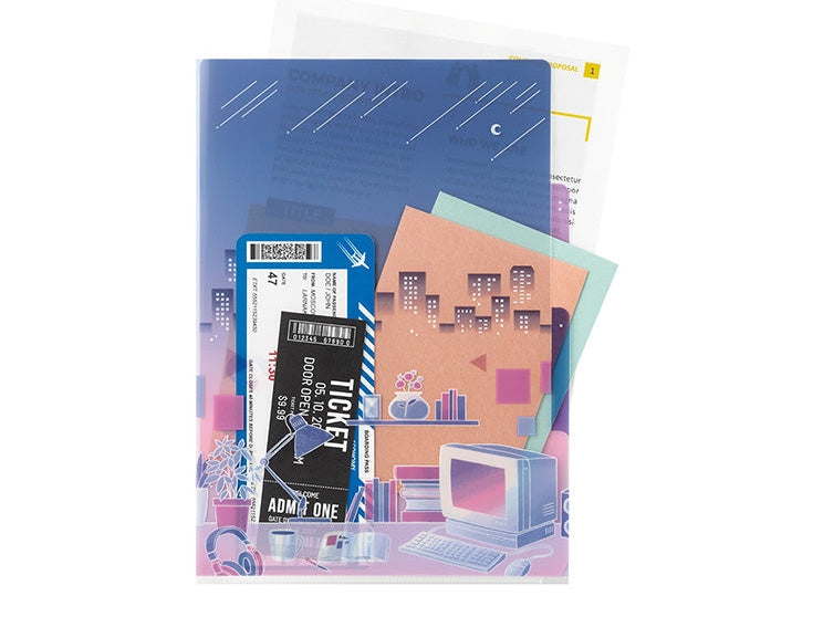 Midori 3-Pocket A4 File - City Pop