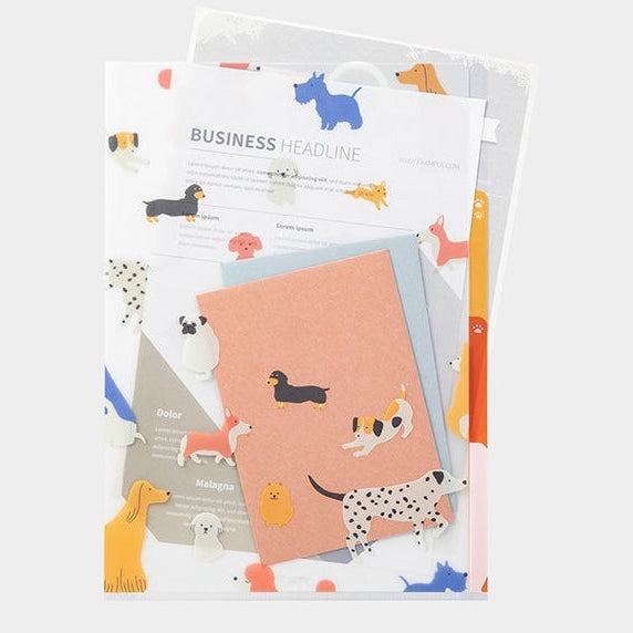 Midori 3-Pocket A4 File - Dogs