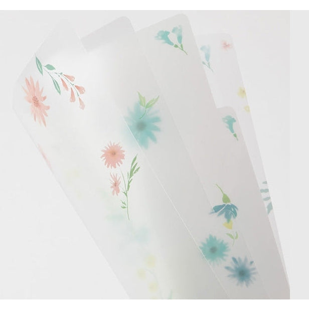 Midori 3-Pocket A4 File - Flowers