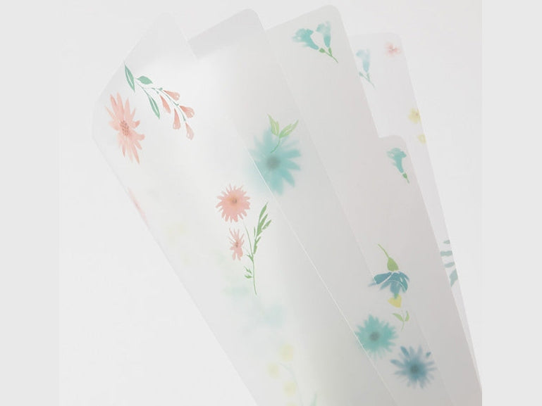 Midori 3-Pocket A4 File - Flowers