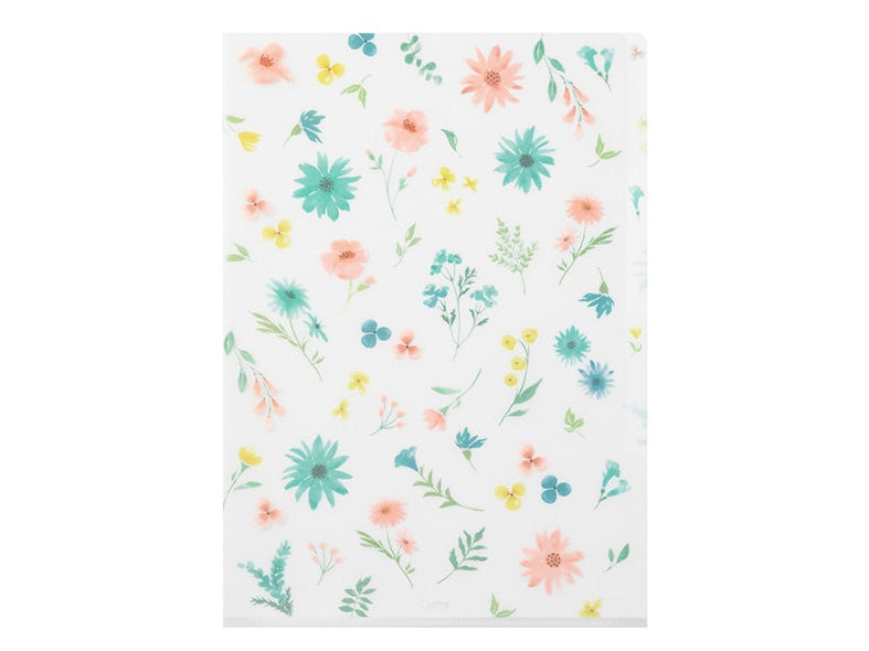 Midori 3-Pocket A4 File - Flowers