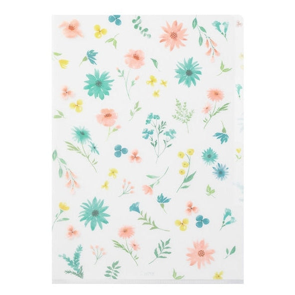 Midori 3-Pocket A4 File - Flowers