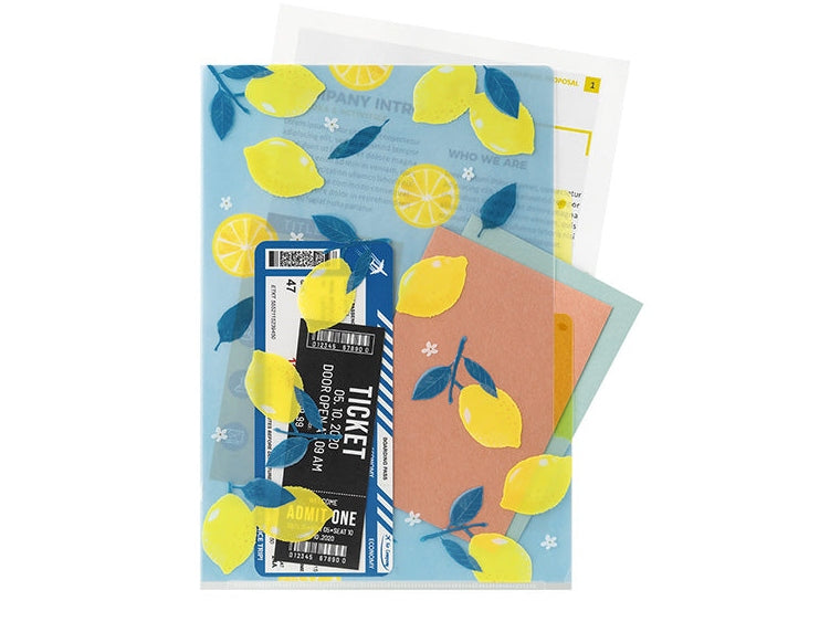 Midori 3-Pocket A4 File - Lemon