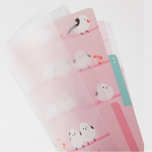 Midori 3-Pocket A4 File - Long-Tailed Tit Bird