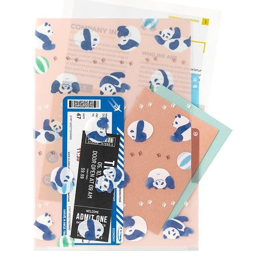 Midori 3-Pocket A4 File - Panda