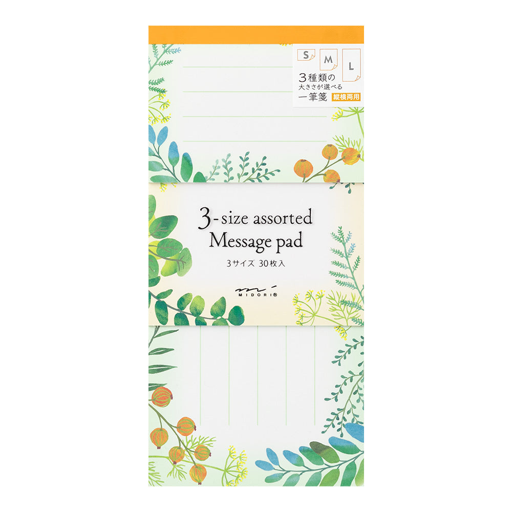Midori 3-Size Message Pad Botanical