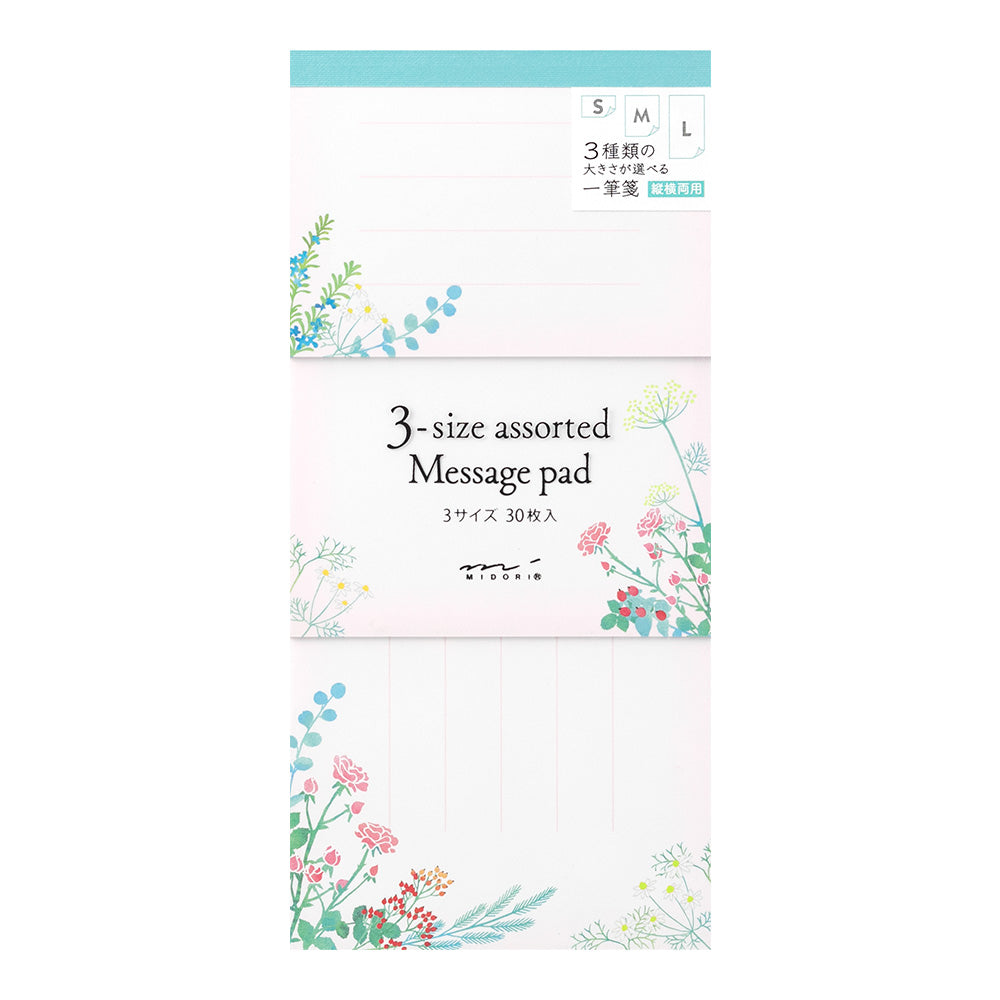 Midori 3-Size Message Pad Flower Bouq