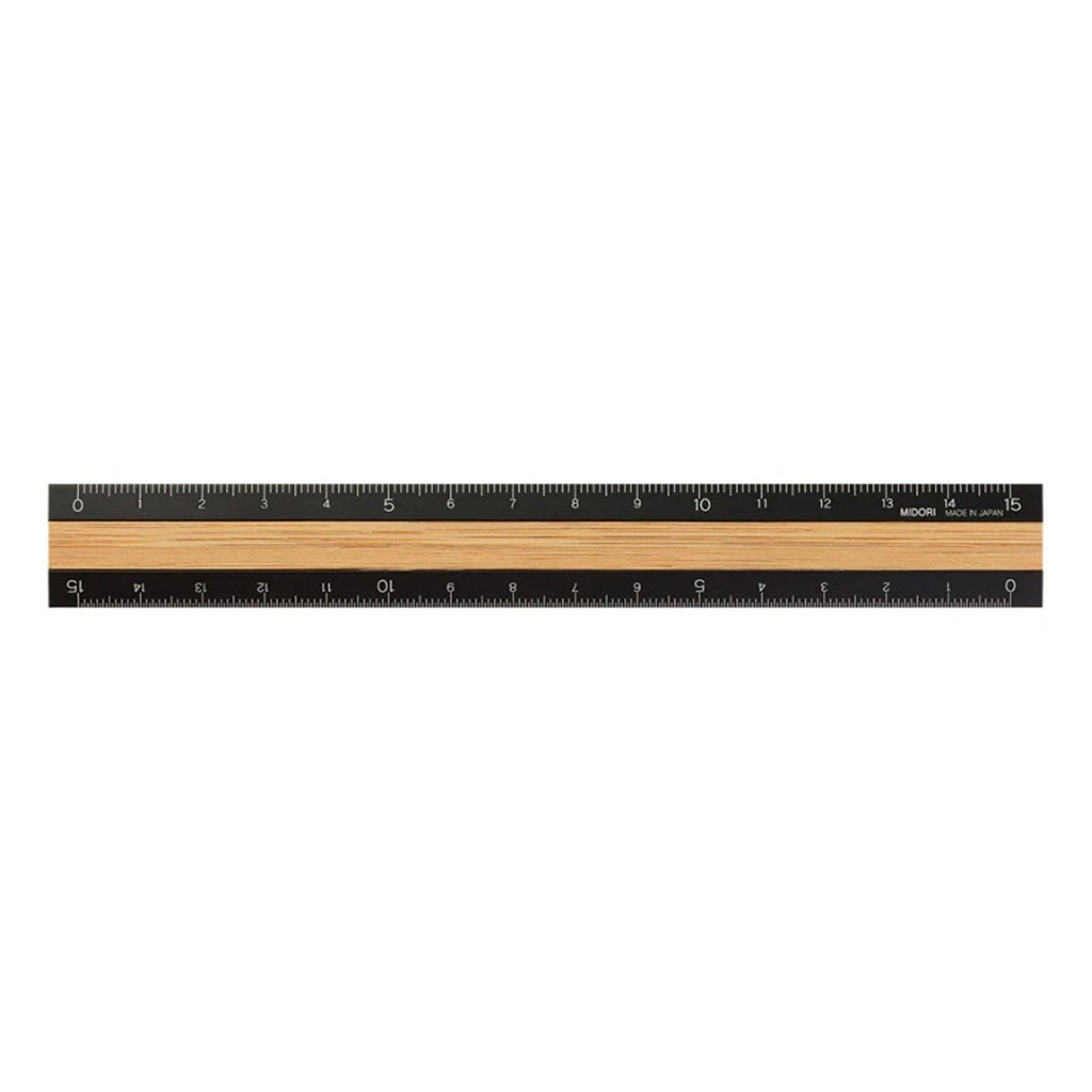Midori Aluminium & Wood Ruler 15cm