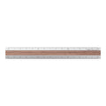 Midori Aluminium & Wood Ruler 15cm - Dark Brown