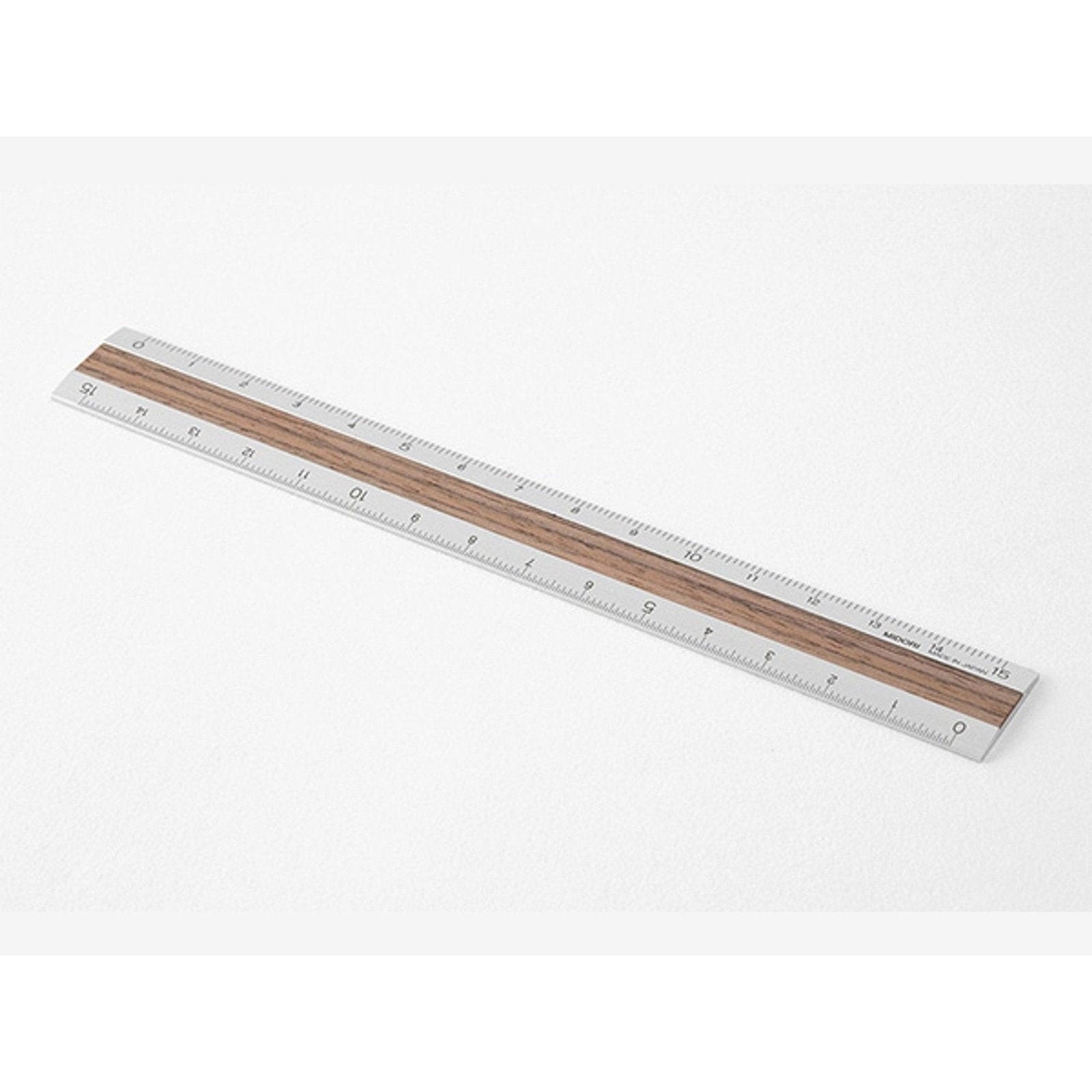 Midori Aluminium & Wood Ruler 15cm
