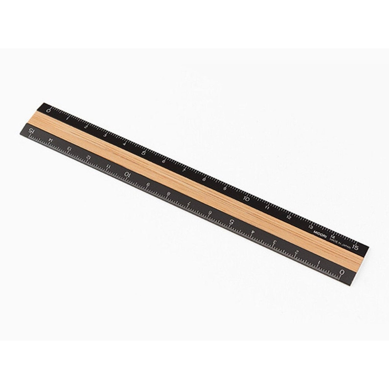 Midori Aluminium & Wood Ruler 15cm