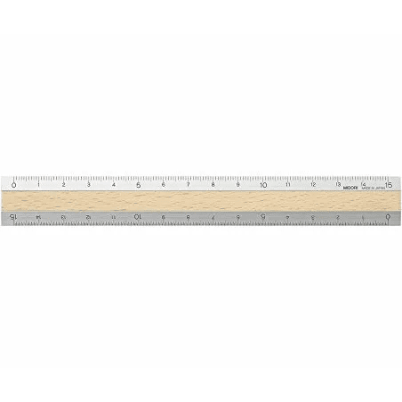 Midori Aluminium & Wood Ruler 15cm