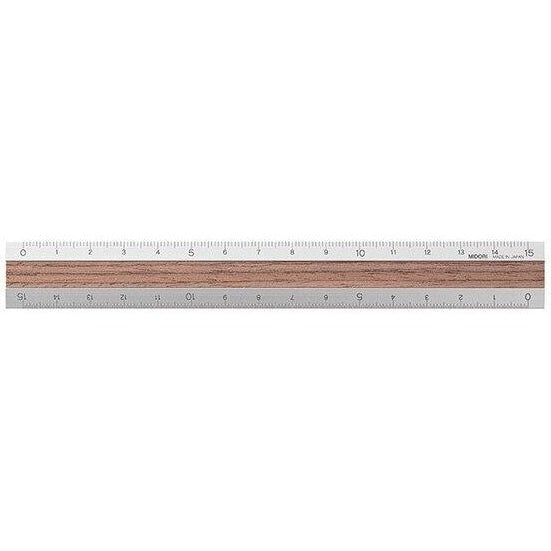 Midori Aluminium & Wood Ruler 15cm